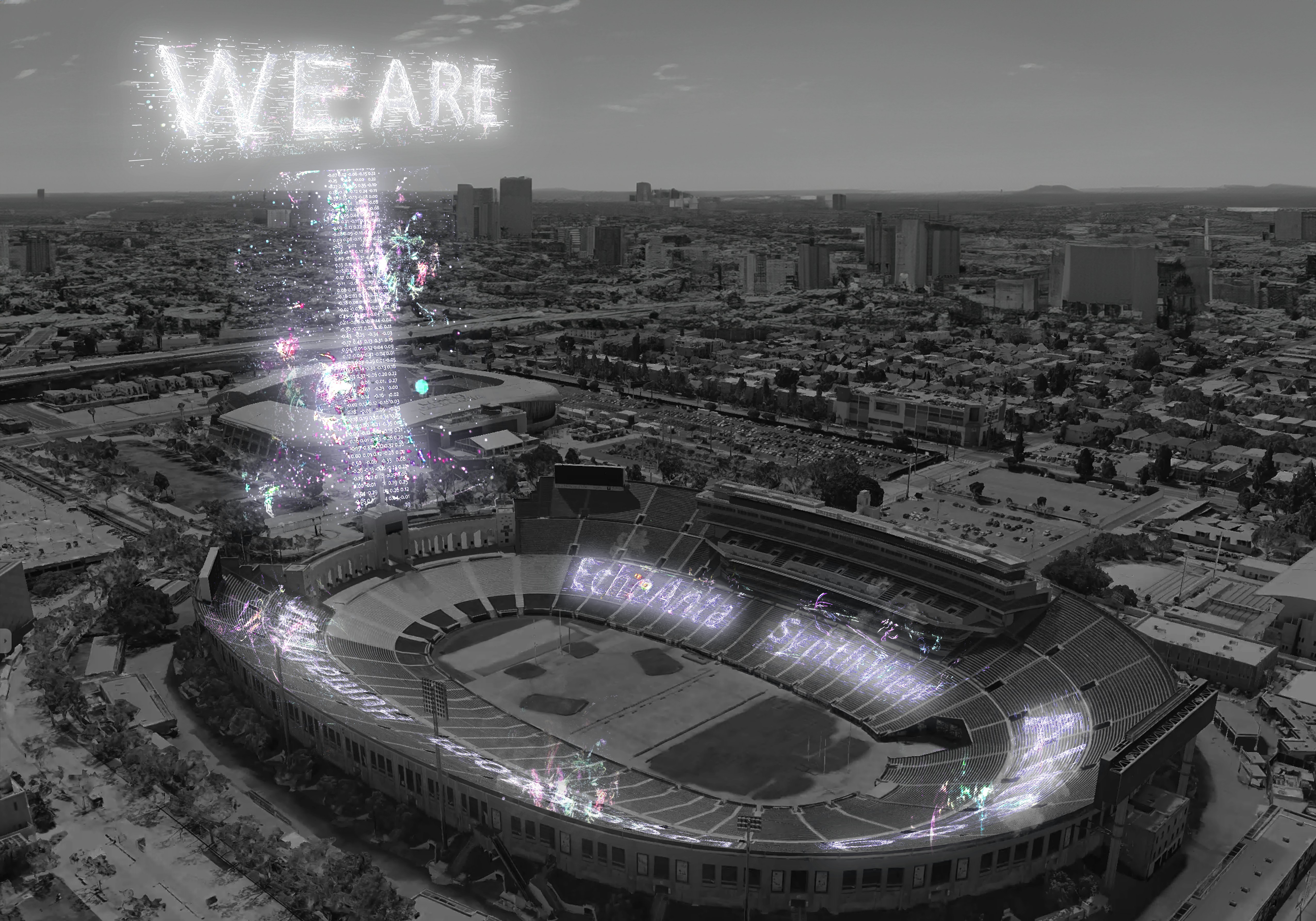 Computer rendering for WE ARE: Explosion Event for PST ART, 2024. Courtesy Cai Studio.